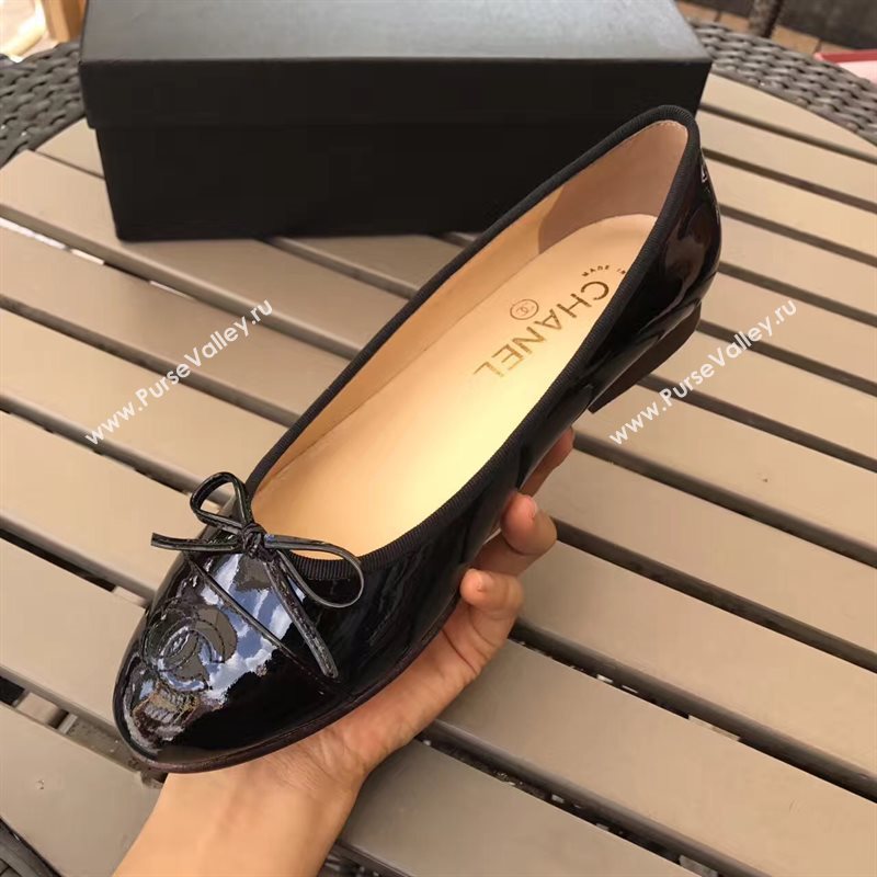Chanel paint ballet black shoes 4218