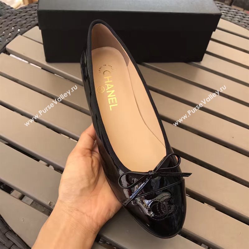 Chanel paint ballet black shoes 4218
