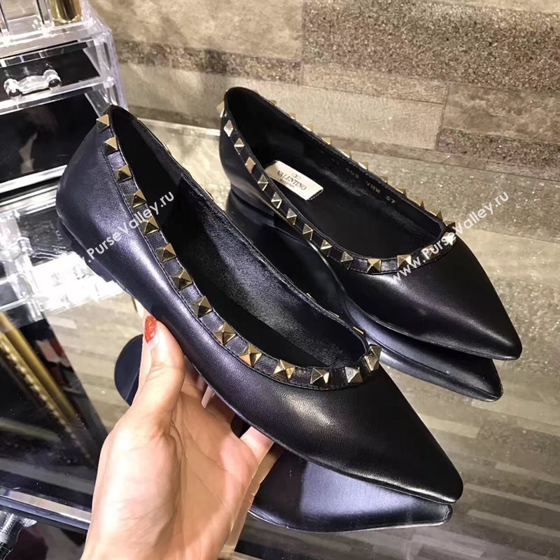 Valentino black sandals flat shoes 4221