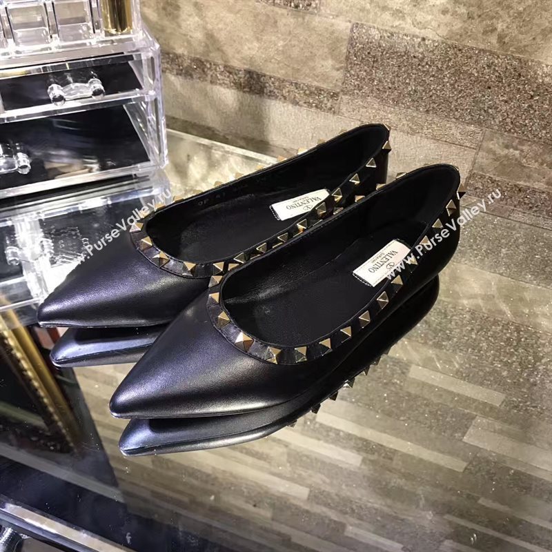 Valentino black sandals flat shoes 4221