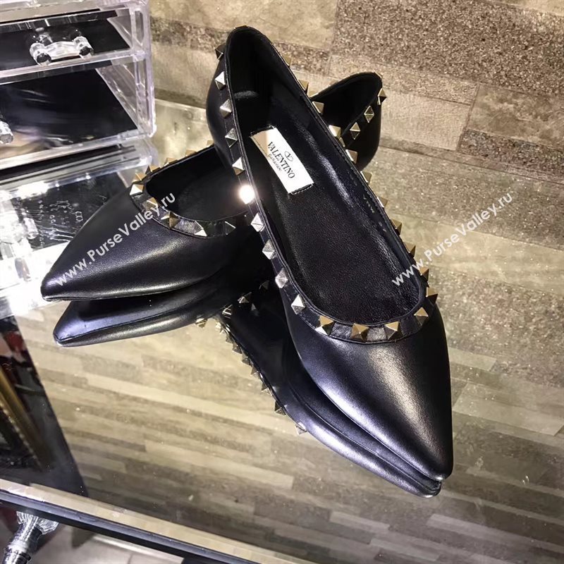 Valentino black sandals flat shoes 4221