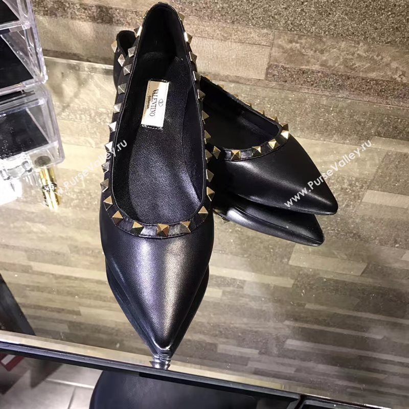 Valentino black sandals flat shoes 4221