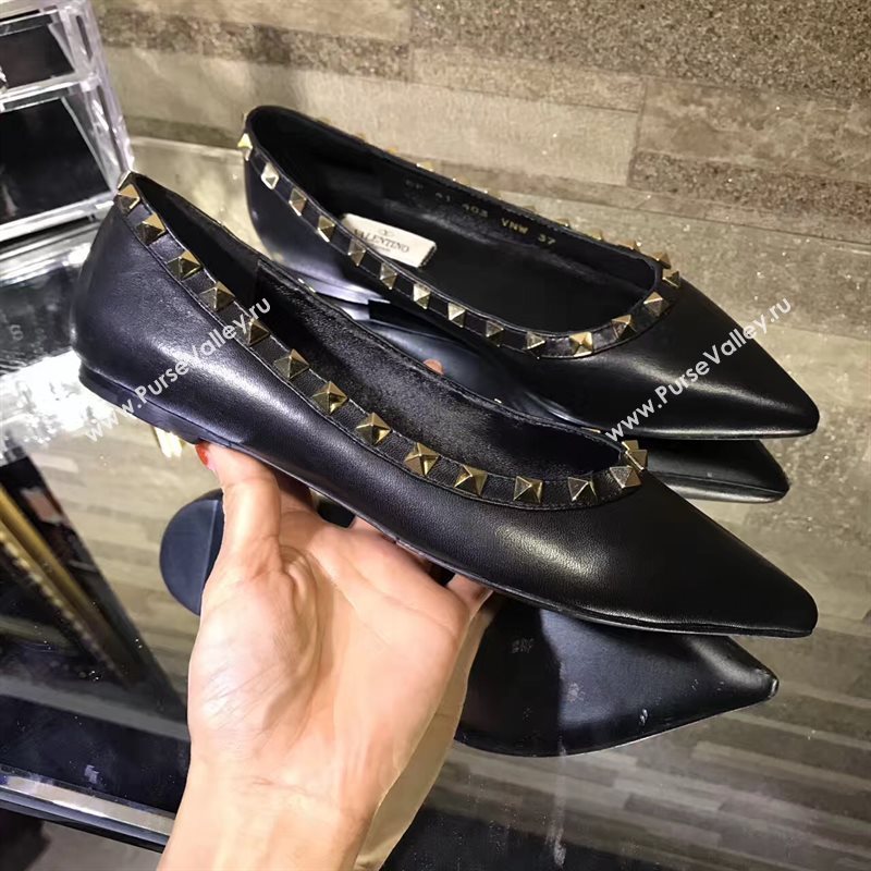 Valentino black sandals flat shoes 4221