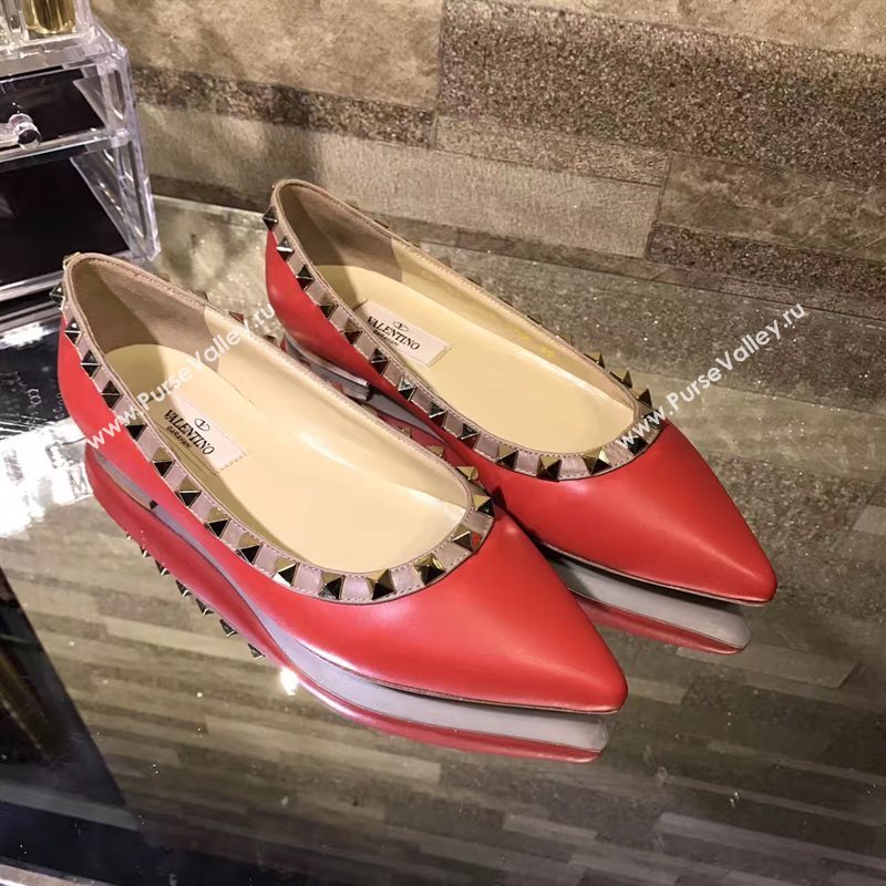 Valentino red flats sandals shoes 4222
