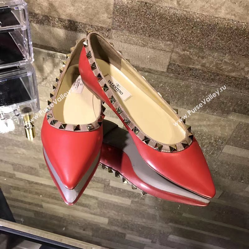 Valentino red flats sandals shoes 4222
