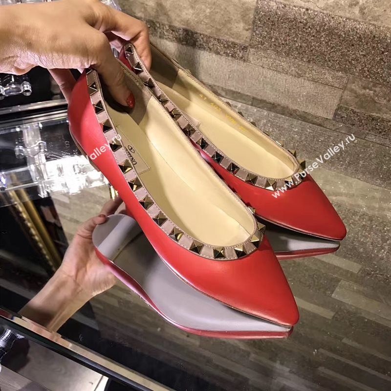 Valentino red flats sandals shoes 4222