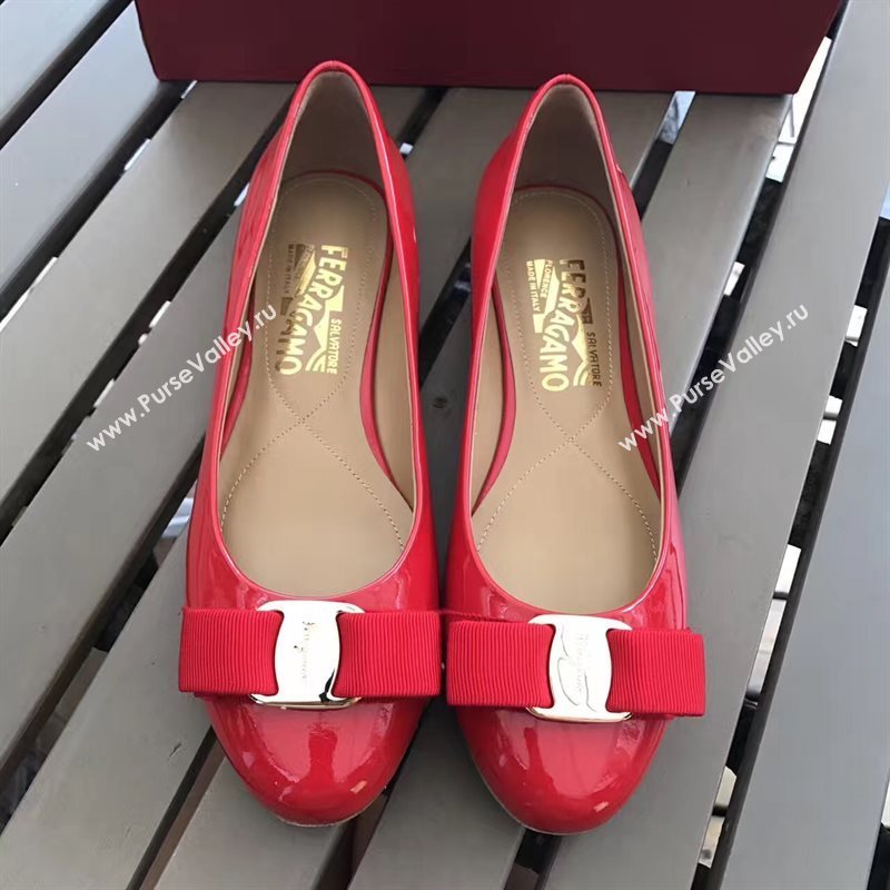 Ferragamo paint flats red shoes 4229