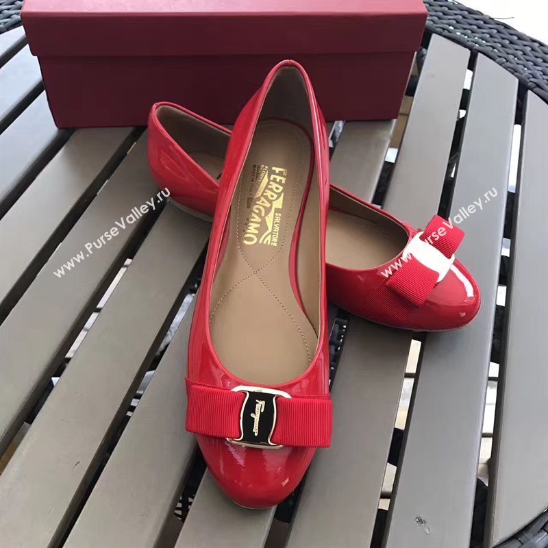 Ferragamo paint flats red shoes 4229