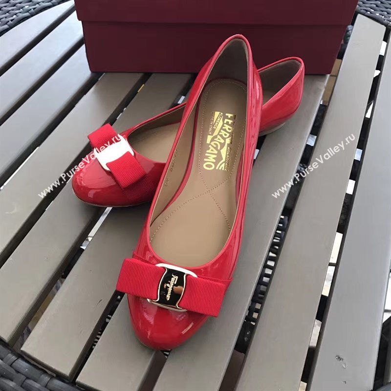 Ferragamo paint flats red shoes 4229