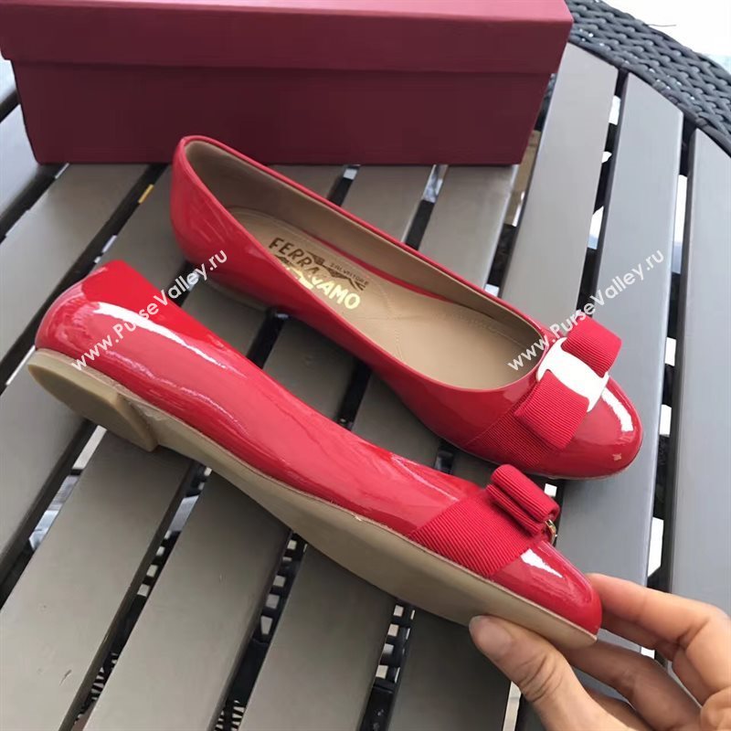 Ferragamo paint flats red shoes 4229