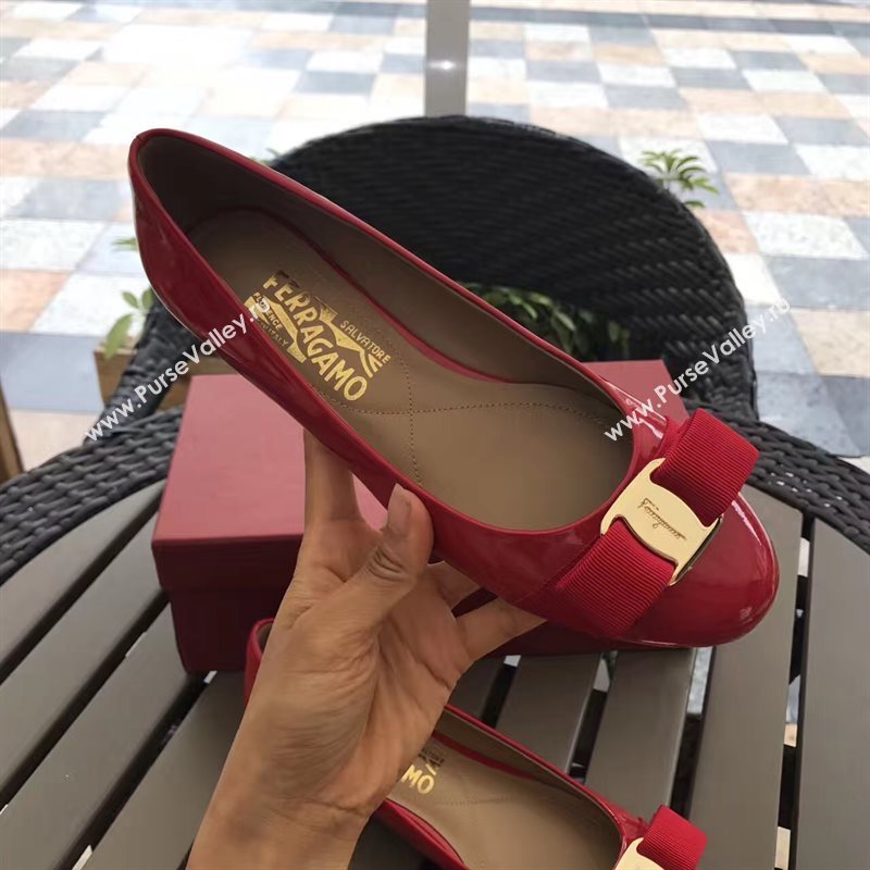 Ferragamo paint flats red shoes 4229