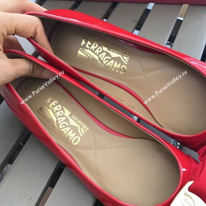 Ferragamo paint flats red shoes 4229