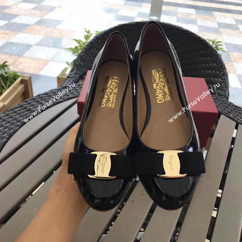 Ferragamo paint flats black shoes 4230