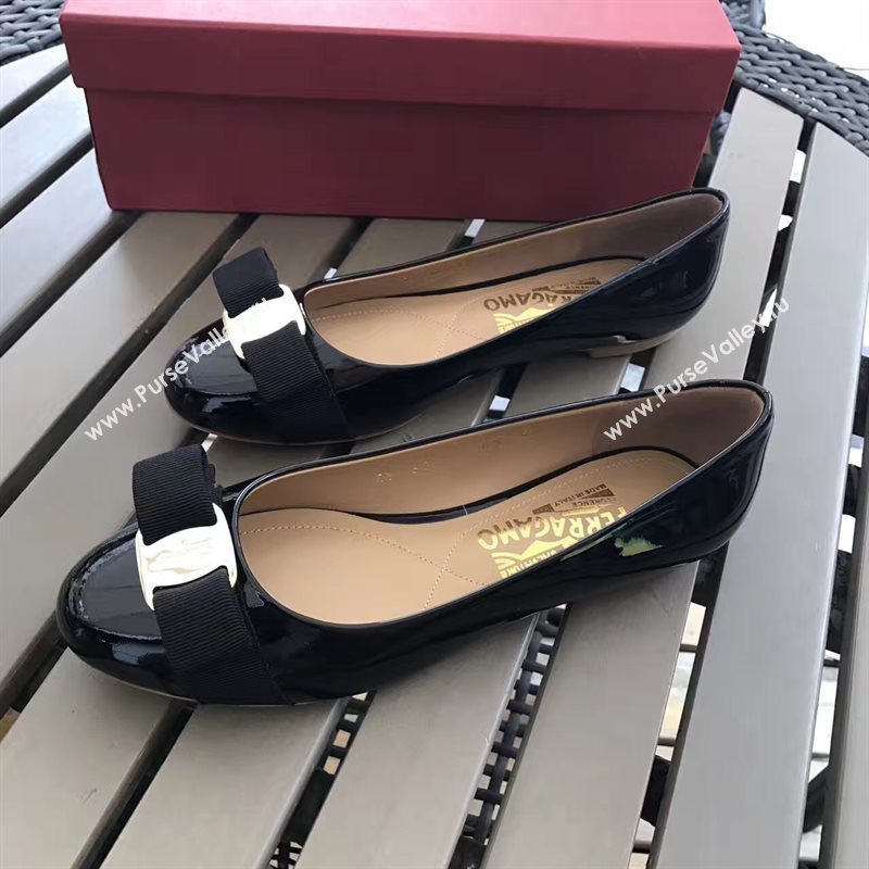 Ferragamo paint flats black shoes 4230