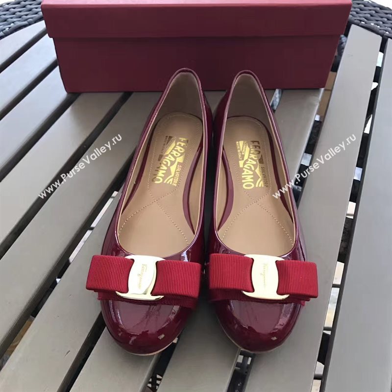 Ferragamo paint flats wine shoes 4231