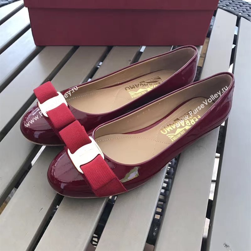 Ferragamo paint flats wine shoes 4231