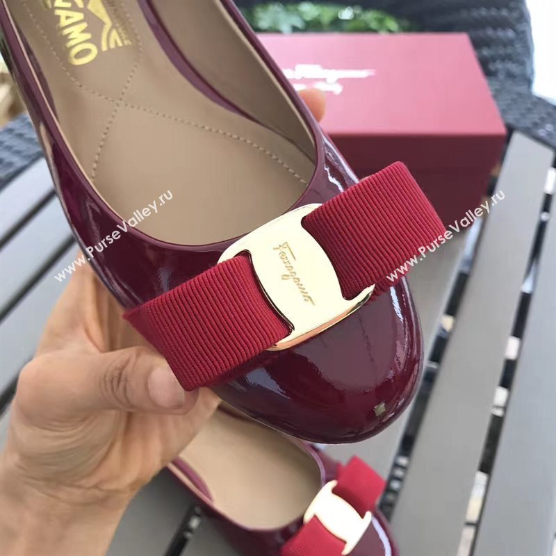 Ferragamo paint flats wine shoes 4231