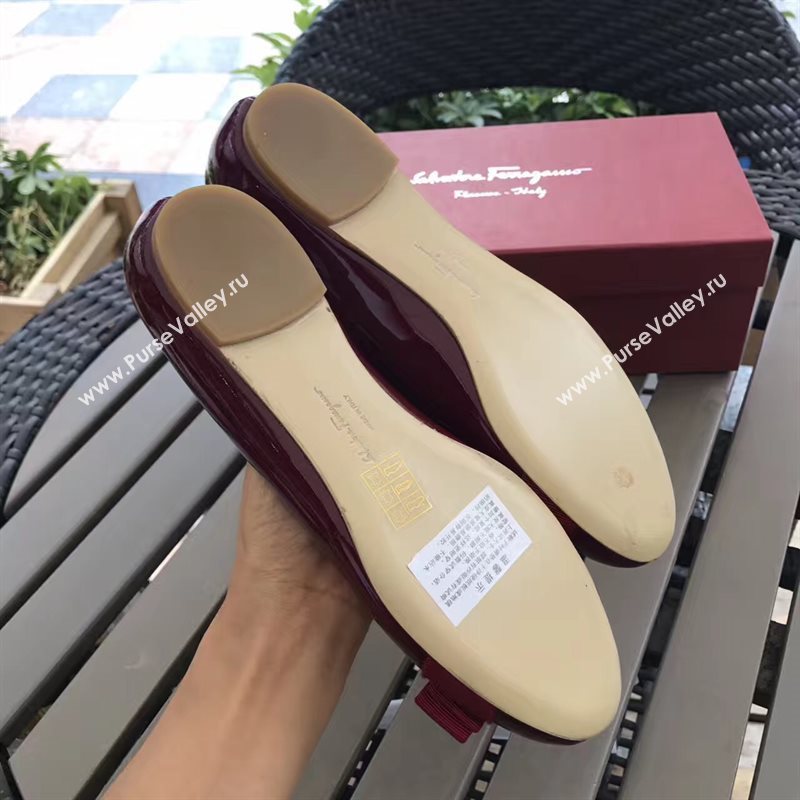 Ferragamo paint flats wine shoes 4231