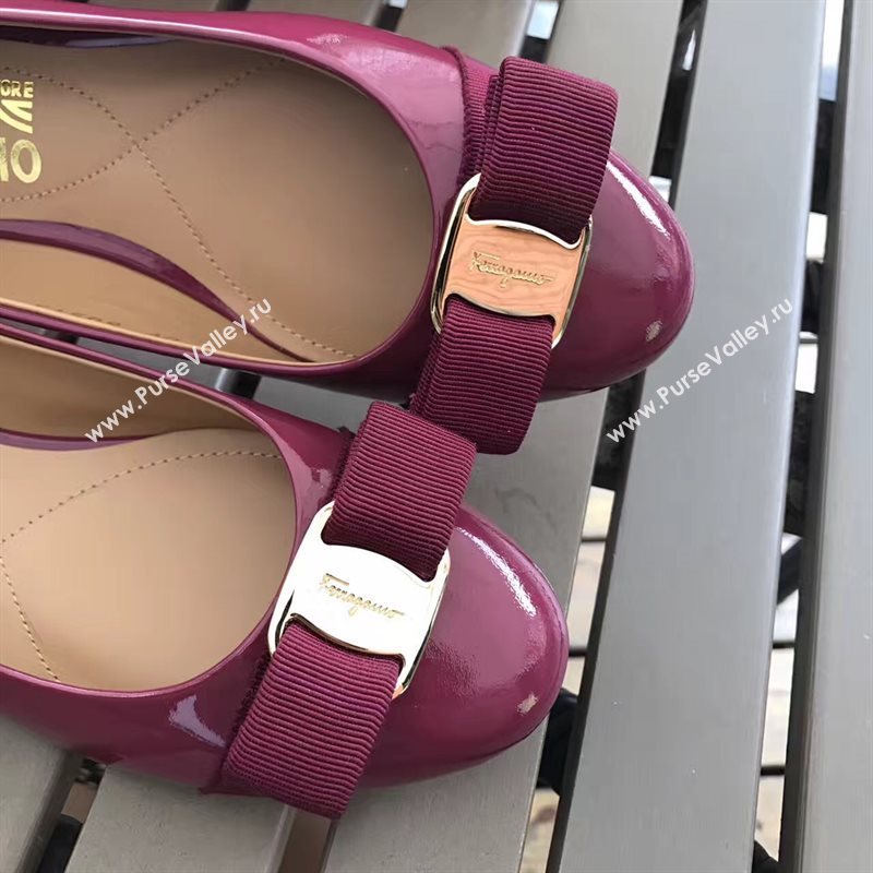 Ferragamo wine flats paint shoes 4232