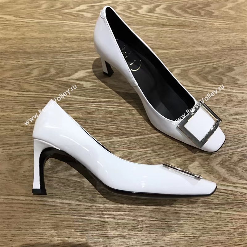 Roger Vivier RV white heels shoes 4236