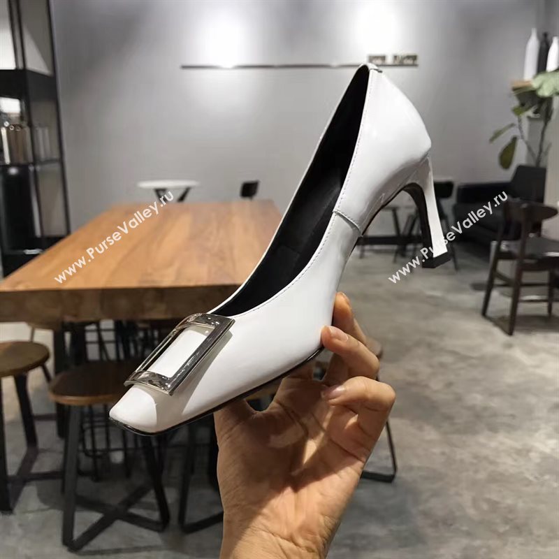 Roger Vivier RV white heels shoes 4236