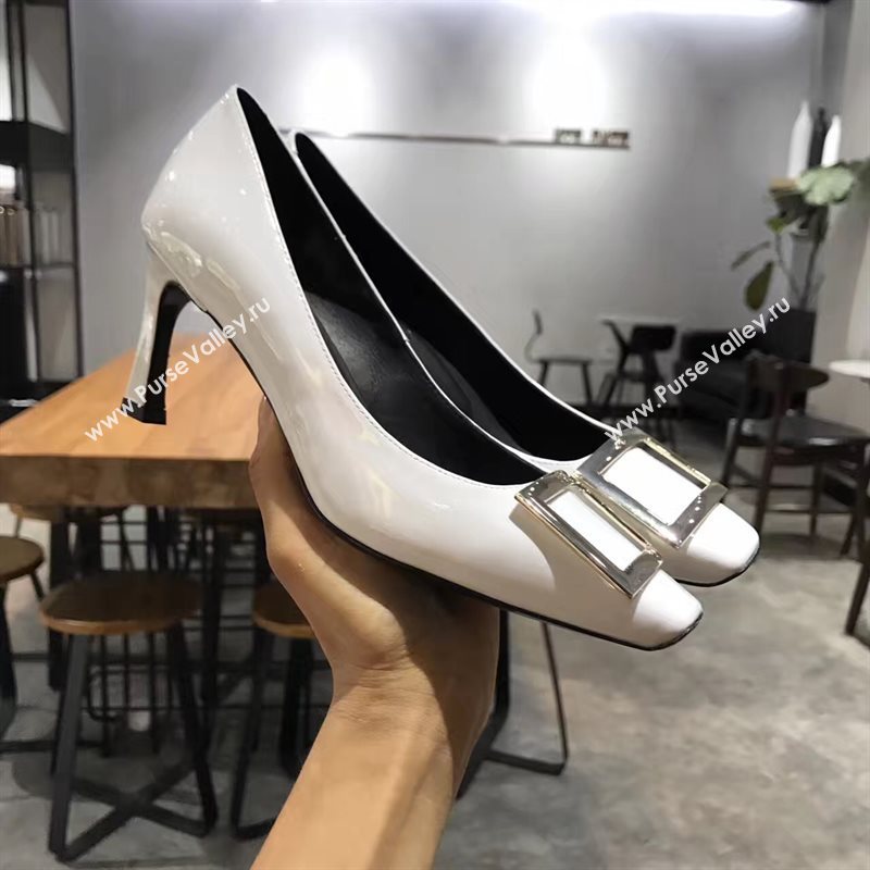 Roger Vivier RV white heels shoes 4236