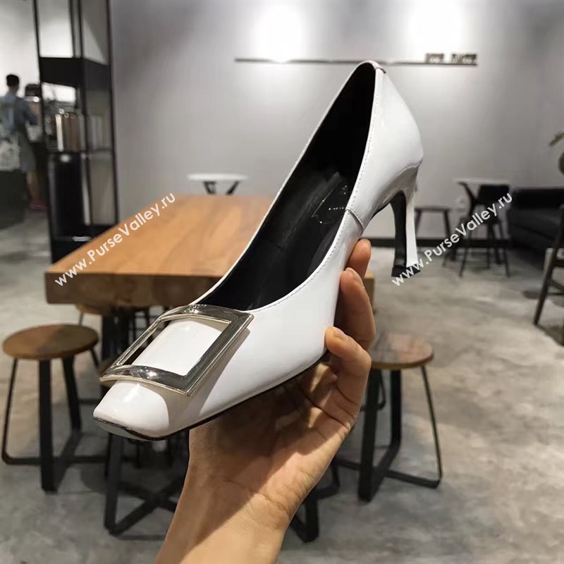 Roger Vivier RV white heels shoes 4236