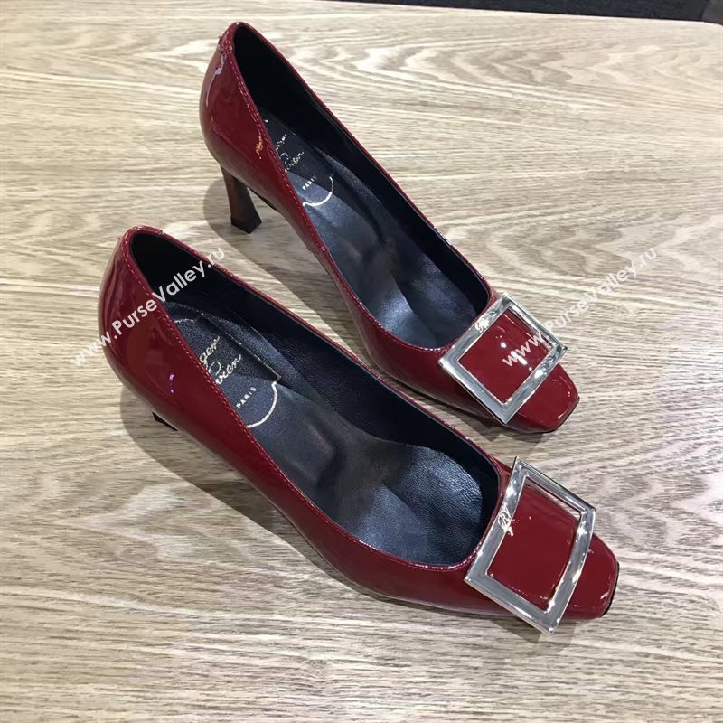 Roger Vivier RV wine heels shoes 4239