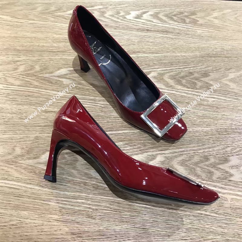 Roger Vivier RV wine heels shoes 4239