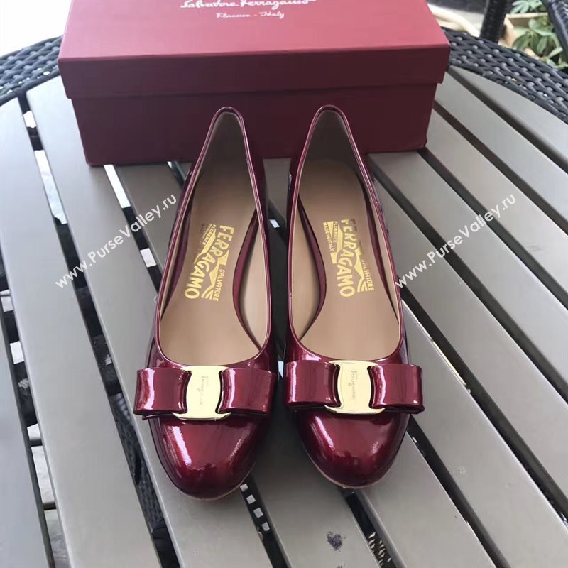 Ferragamo 3.5cm heels sandals wine paint shoes 4340