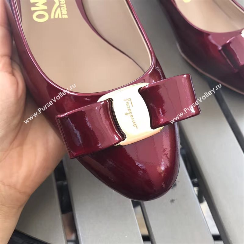 Ferragamo 3.5cm heels sandals wine paint shoes 4340