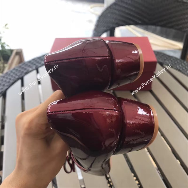 Ferragamo 3.5cm heels sandals wine paint shoes 4340