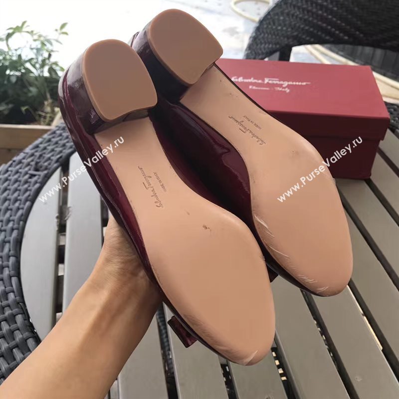 Ferragamo 3.5cm heels sandals wine paint shoes 4340
