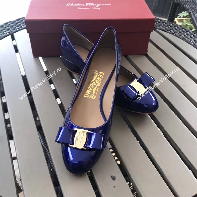 Ferragamo 3.5cm heels sandals navy paint shoes 4341