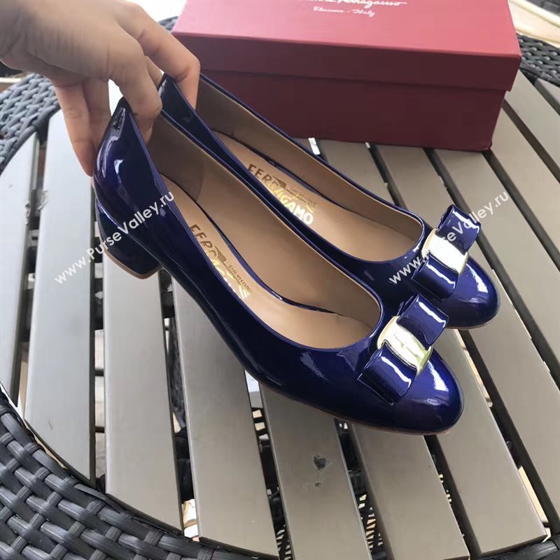 Ferragamo 3.5cm heels sandals navy paint shoes 4341