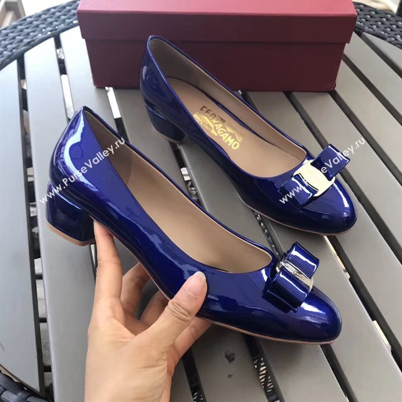 Ferragamo 3.5cm heels sandals navy paint shoes 4341