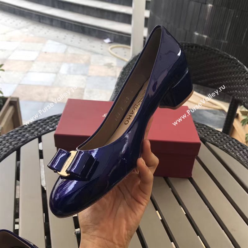 Ferragamo 3.5cm heels sandals navy paint shoes 4341