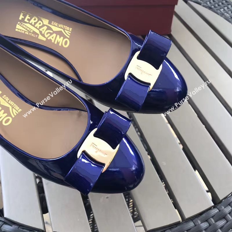 Ferragamo 3.5cm heels sandals navy paint shoes 4341