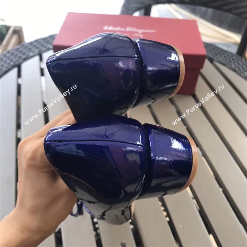 Ferragamo 3.5cm heels sandals navy paint shoes 4341