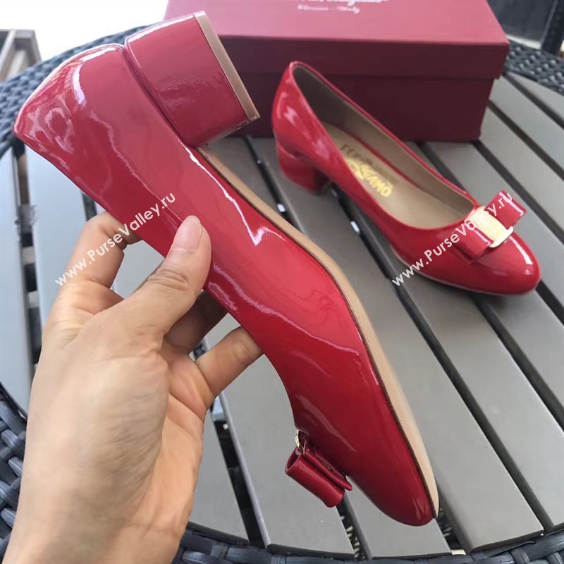 Ferragamo 3.5cm heels sandals red paint shoes 4342