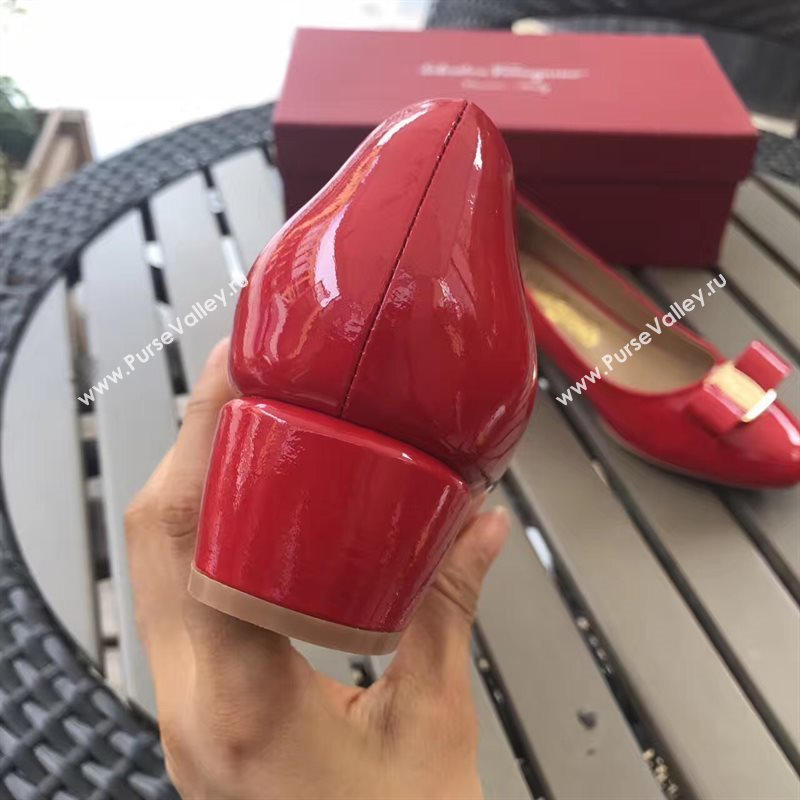 Ferragamo 3.5cm heels sandals red paint shoes 4342