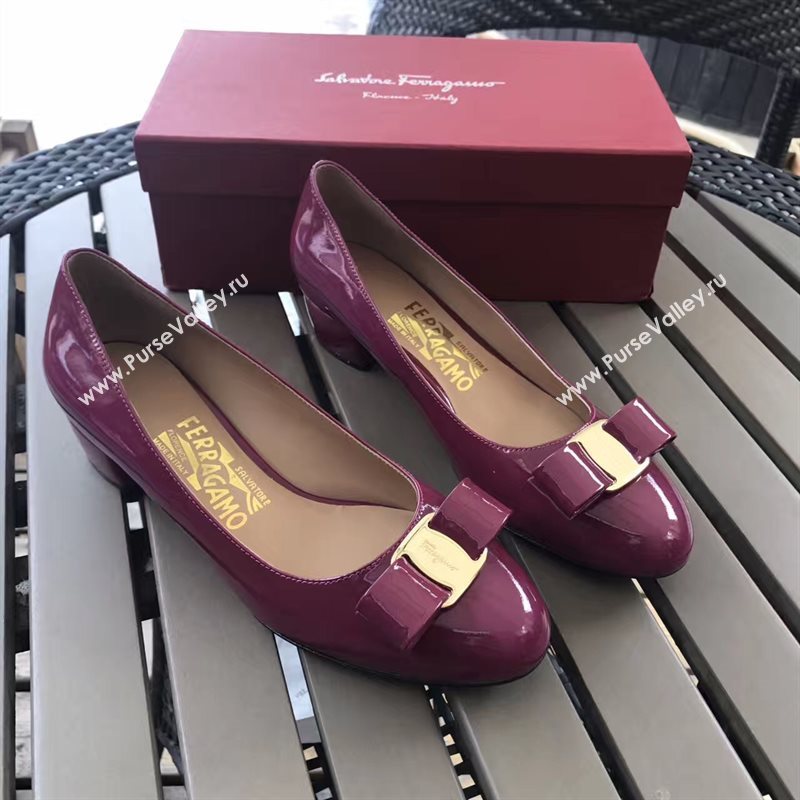 Ferragamo 3.5cm heels sandals wine paint shoes 4343