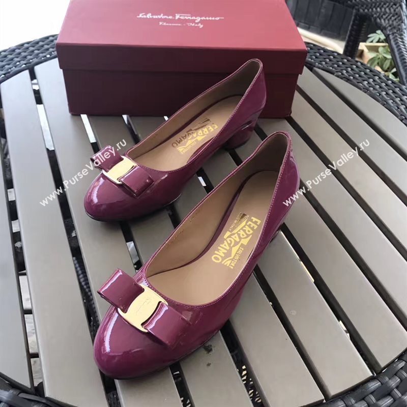 Ferragamo 3.5cm heels sandals wine paint shoes 4343