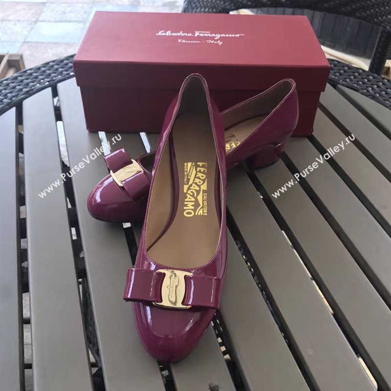 Ferragamo 3.5cm heels sandals wine paint shoes 4343