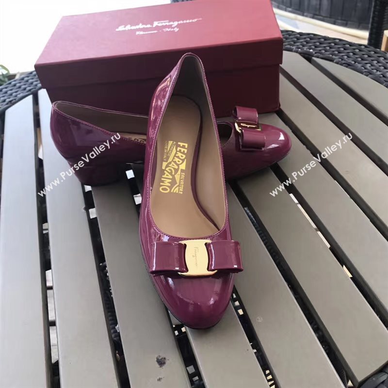 Ferragamo 3.5cm heels sandals wine paint shoes 4343