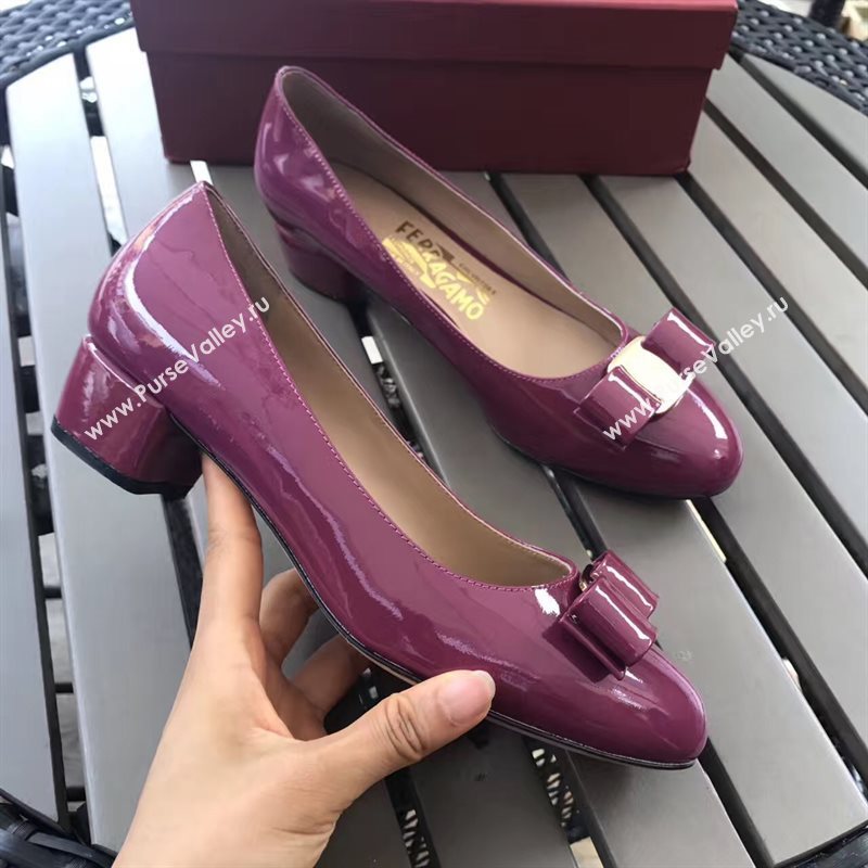 Ferragamo 3.5cm heels sandals wine paint shoes 4343
