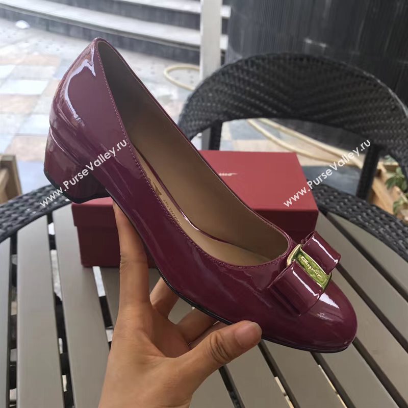 Ferragamo 3.5cm heels sandals wine paint shoes 4343