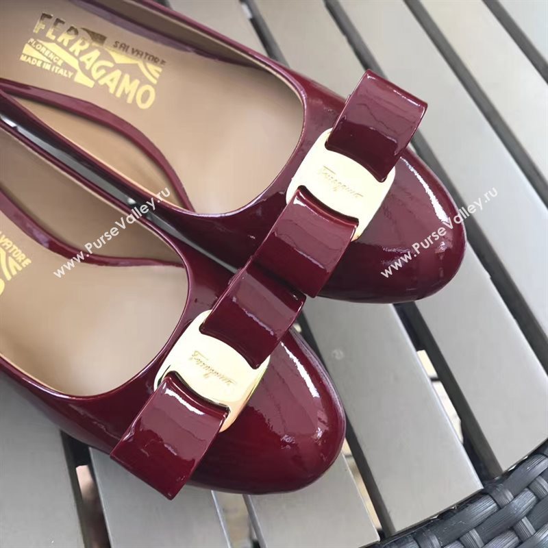 Ferragamo 3.5cm heels sandals wine paint shoes 4345