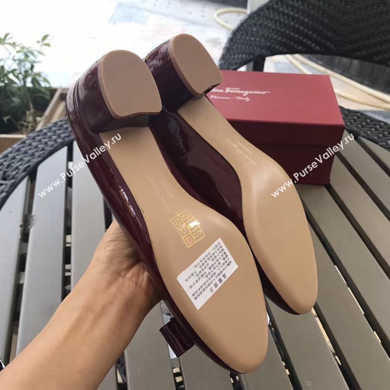 Ferragamo 3.5cm heels sandals wine paint shoes 4345