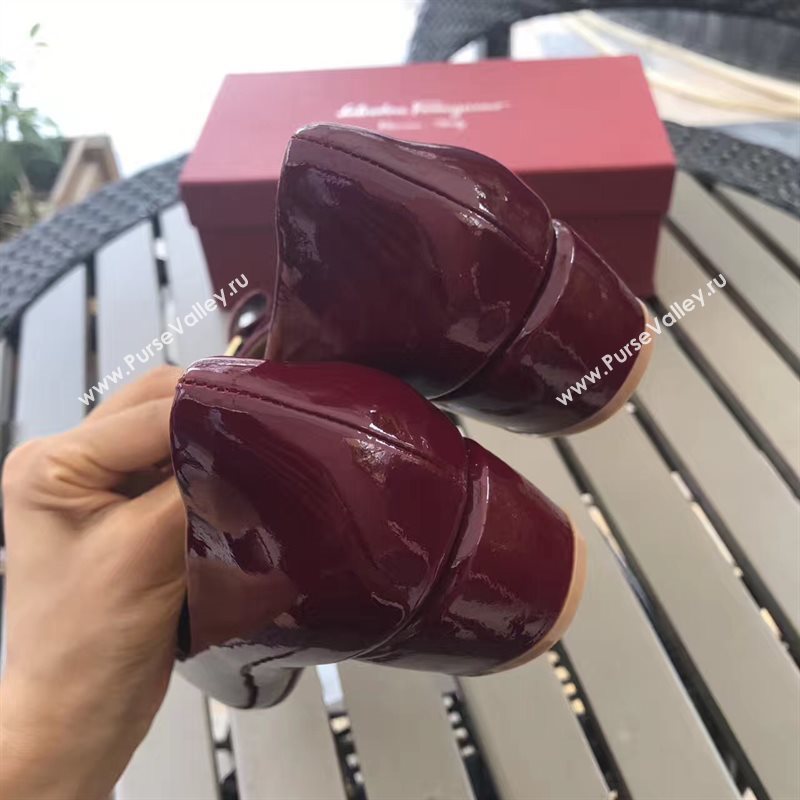 Ferragamo 3.5cm heels sandals wine paint shoes 4345